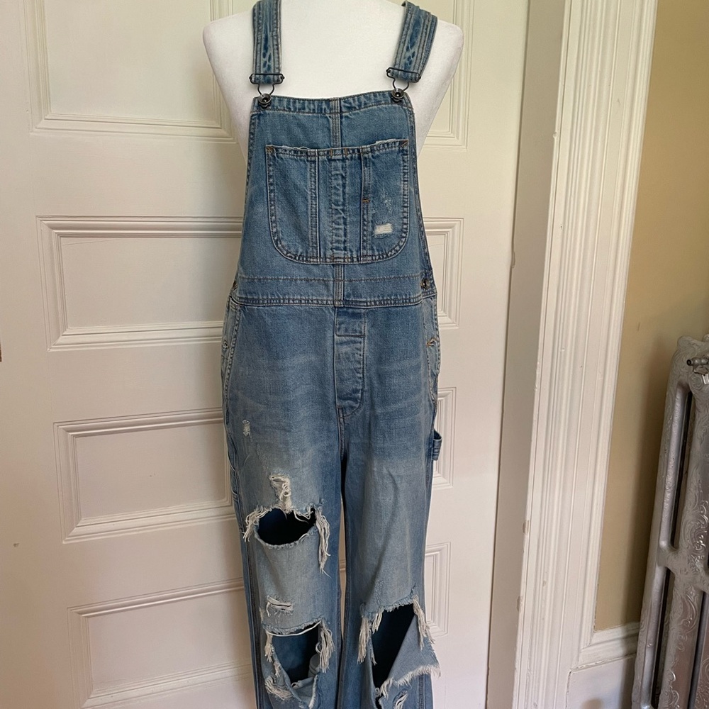 BDG Distressed Denim Overalls
